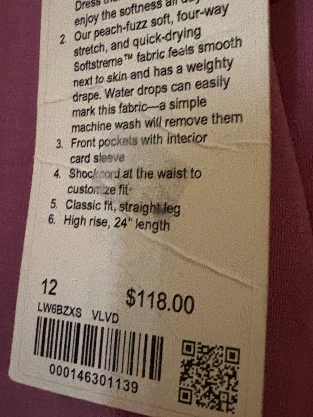 Lululemon  Lululemon Softstreme Flared / Cropped Pants in a pinkish-mauve Sz 12 - Picture 7 of 8